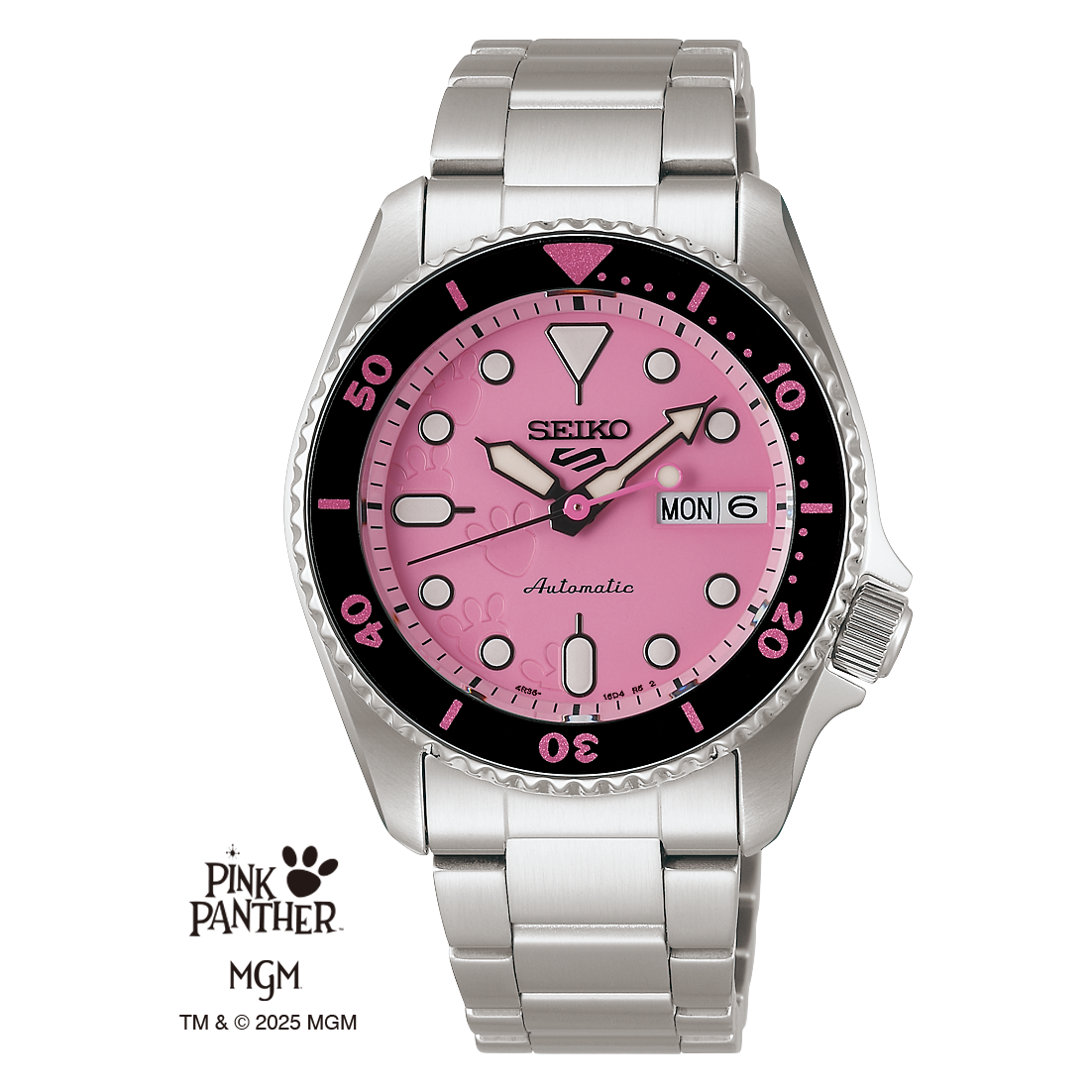 SEIKO EMBLEM 丸型掛時計 ピンク電波時計 Seiko 5 Sports SKX Series Pink Panther 38mm Automatic Watch