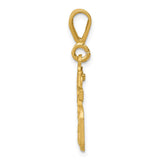 14k Small Brushed Diamond-cut Number 15 Charm SN15