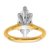 3.06Ct Marquise Lab Grown Diamond Engagement Ring | 14K Two-Tone