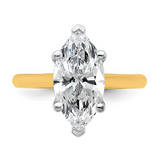 3.06Ct Marquise Lab Grown Diamond Engagement Ring | 14K Two-Tone