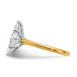 3.06Ct Marquise Lab Grown Diamond Engagement Ring | 14K Two-Tone