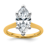 3.06Ct Marquise Lab Grown Diamond Engagement Ring | 14K Two-Tone