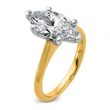 3.06Ct Marquise Lab Grown Diamond Engagement Ring | 14K Two-Tone
