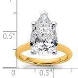 5ct Pear Lab Grown Diamond Solitaire Ring | 14K Two-Tone Gold