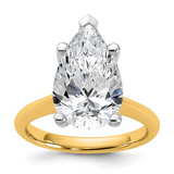 5ct Pear Lab Grown Diamond Solitaire Ring | 14K Two-Tone Gold