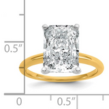 5.09ct Radiant Lab Grown Diamond Solitaire | 14K Two-Tone Ring