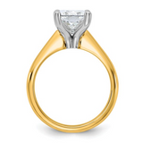 5.00ct Radiant Lab Grown Diamond Solitaire | 14K Two-Tone Ring