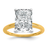 5.09ct Radiant Lab Grown Diamond Solitaire | 14K Two-Tone Ring
