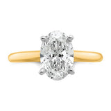 14K Two-Tone 2.09Ct Oval Lab-Grown Diamond Solitaire Ring