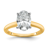 14K Two-Tone 2.09Ct Oval Lab-Grown Diamond Solitaire Ring