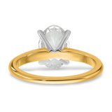 14K Two-Tone 2.09Ct Oval Lab-Grown Diamond Solitaire Ring