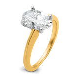 14K Two-Tone 2.09Ct Oval Lab-Grown Diamond Solitaire Ring