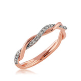 Lady's Rose 14K Woven Style Diamond Wedding Band
