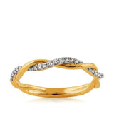Lady's Yellow 14K Woven Style Diamond Wedding Band