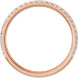 14K Rose Gold Prong-Set Diamond Wedding Band | 0.25ctw