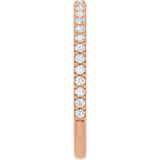 14K Rose Gold Prong-Set Diamond Wedding Band | 0.25ctw