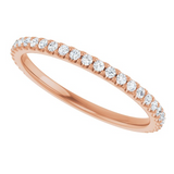 14K Rose Gold Prong-Set Diamond Wedding Band | 0.25ctw