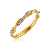 Lady's Yellow 14K Woven Style Diamond Wedding Band