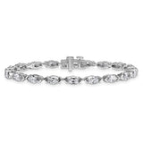 14k White Gold 6.66ctw Marquise Lab Diamond Tennis Bracelet - 7"