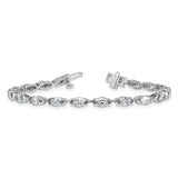 14k White Gold 6.66ctw Marquise Lab Diamond Tennis Bracelet - 7"