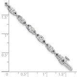 14k White Gold 6.66ctw Marquise Lab Diamond Tennis Bracelet - 7"
