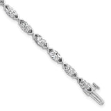 14k White Gold 6.66ctw Marquise Lab Diamond Tennis Bracelet - 7"
