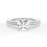 14K White Gold Channel Set Semi-Mount | 0.38ctw Round Diamonds