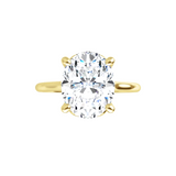 14K Yellow Gold 3.00ct Oval CZ Solitaire Semi-Mount Ring