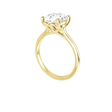 14K Yellow Gold 3.00ct Oval CZ Solitaire Semi-Mount Ring