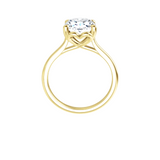 14K Yellow Gold 3.00ct Oval CZ Solitaire Semi-Mount Ring