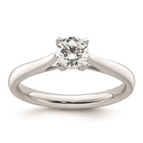 14K White Gold Solitaire Semi-Mount Ring | 0.50ct CZ Center
