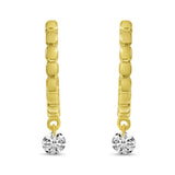 Lady's 14k Yellow Gold Dancing Diamond Huggie Earrings | 0.16ct