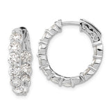 14K White Gold Inside Out Hoop Earrings