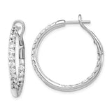 14K White Gold Inside Out Hoop Earrings