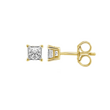 14K Yellow Gold Princess Cut Diamond Stud Earrings (0.50 ctw)