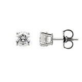 1.41 CTW Natural Diamond Studs - 14kt White Gold 4-Prong GIA