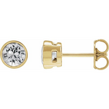 14K Yellow Gold Bezel-Set Diamond Stud Earrings | 0.62 CTW