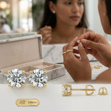 2.01 CTW Round Diamond Stud Earrings (18K Yellow Gold) GIA