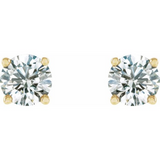 2.01 CTW Round Diamond Stud Earrings (18K Yellow Gold) GIA