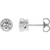 0.75 CTW Bezel Diamond Stud Earrings (14K White Gold)