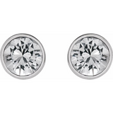 0.75 CTW Bezel Diamond Stud Earrings (14K White Gold)
