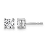 14K White 4Prong Earrings With 2 = 1.25Twt Round G Vs2 Diamond (Lab Grown)S