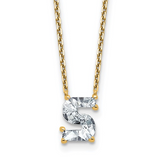 14K Yellow Gold Initial S Lab-Grown Diamond Pendant