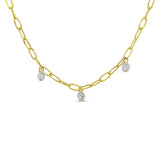 Lady's 14K Yellow Gold Three-Stone Dancing Diamond Necklace
