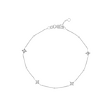 14K White Gold Star Station Diamond Bracelet | 7.5"