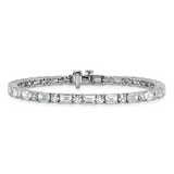 10ct Lab Grown Diamond Tennis Bracelet | 14K White Gold 7"