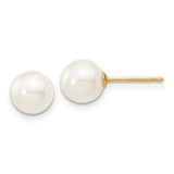 14K Yellow Gold 6-7mm Freshwater Pearl Stud Earrings