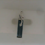 4.50 Ct Emerald-Cut London Blue Topaz & Diamond Pendant | 14K White Gold