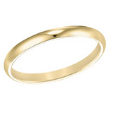 14k Yellow Gold 2mm Low Dome Wedding Band - Size 6