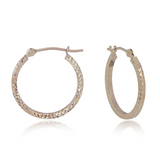 Lady's 14K Yellow Gold Diamond-Cut Square Hoop Earrings | 1.5x18mm
